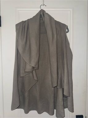 LOOK Taupe Waterfall Open Front Cardigan Wrap | Sleeveless | One Size